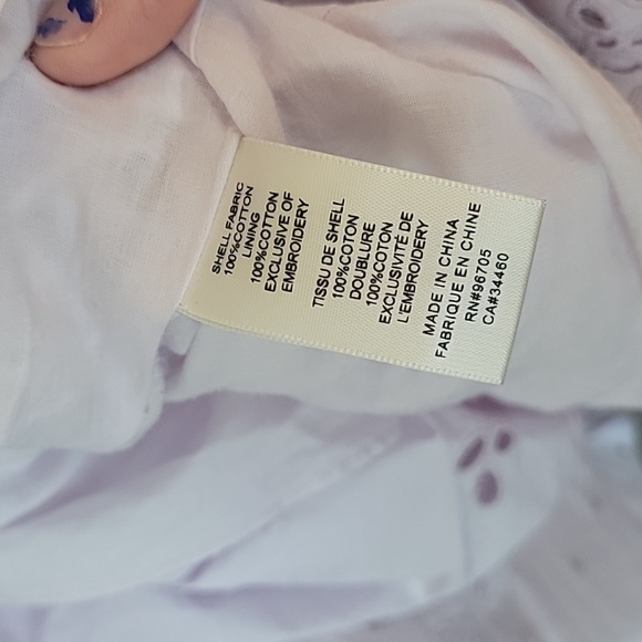 Rebecca Taylor La Vie Lavendar Eyelet Puff Sleeve Cottagecore Dress - Picture 9 of 11